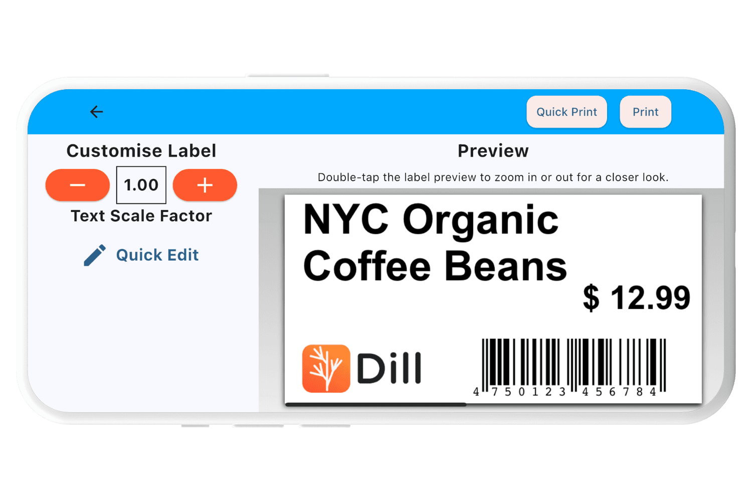 NYC retail price label on packaged coffee beans